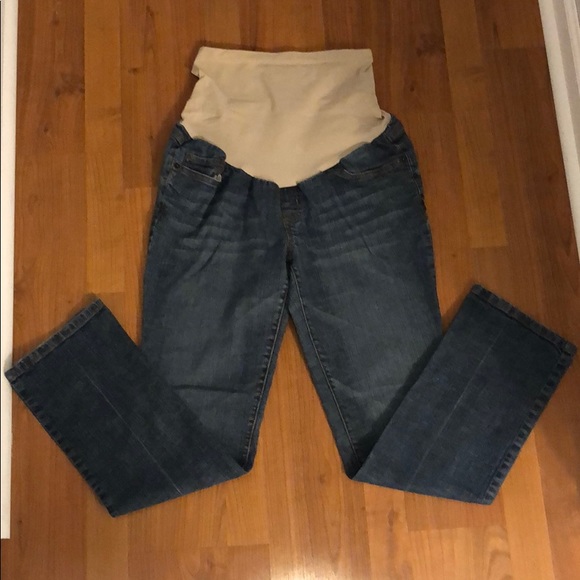 Indigo Blue Full Panel Maternity Jeans Petite Med - Picture 1 of 4